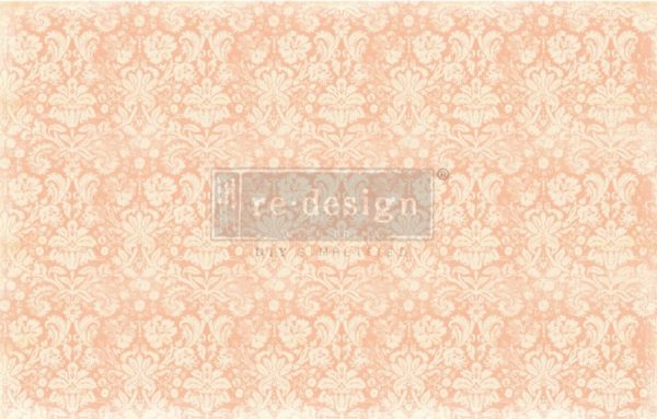 Papier na dekupáž Peach Damask