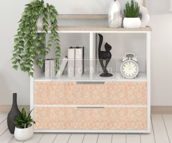 Papier na dekupáž Peach Damask - Image 4