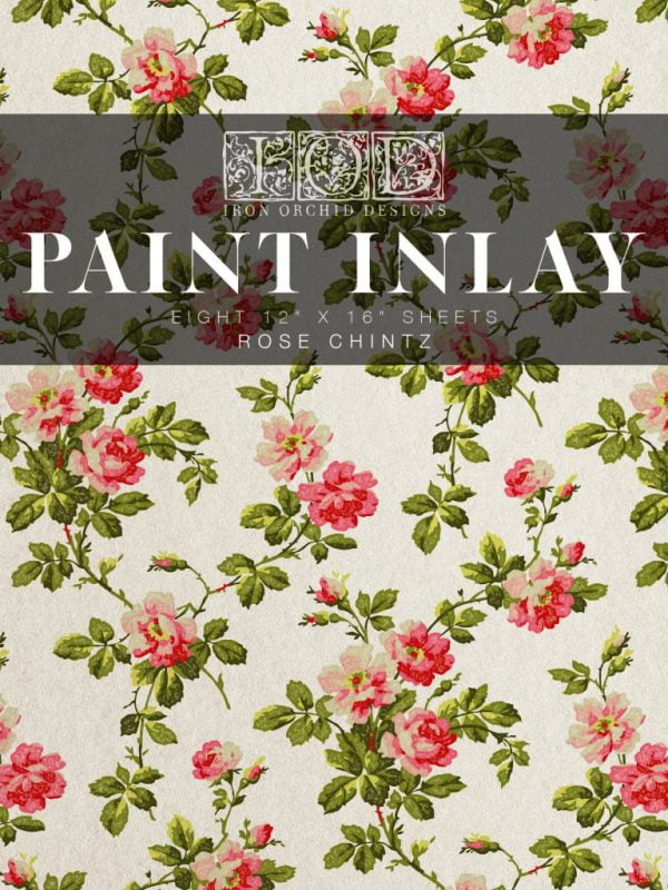 IOD Paint Inlay Rose Chintz
