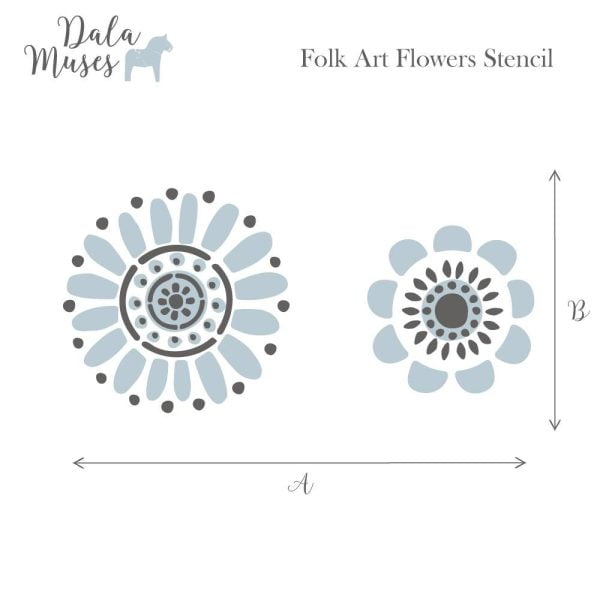 Folk Art Flowers Stencil
