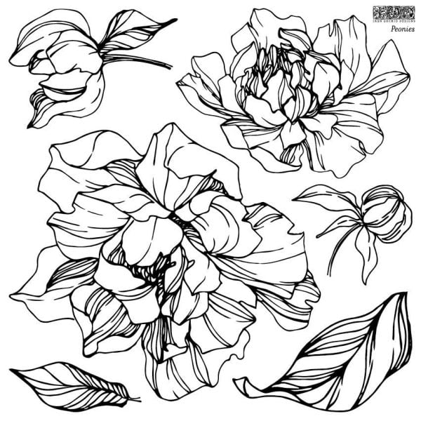 Dekoračná pečiatka IOD sada -  Peonies