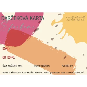 Darčeková karta na kurz, alebo tovar