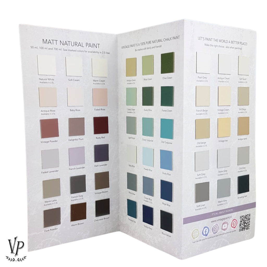 Vzorkovník Vintage Paint 69 odtieňov tlačený/maľovaný – Obrázok 2