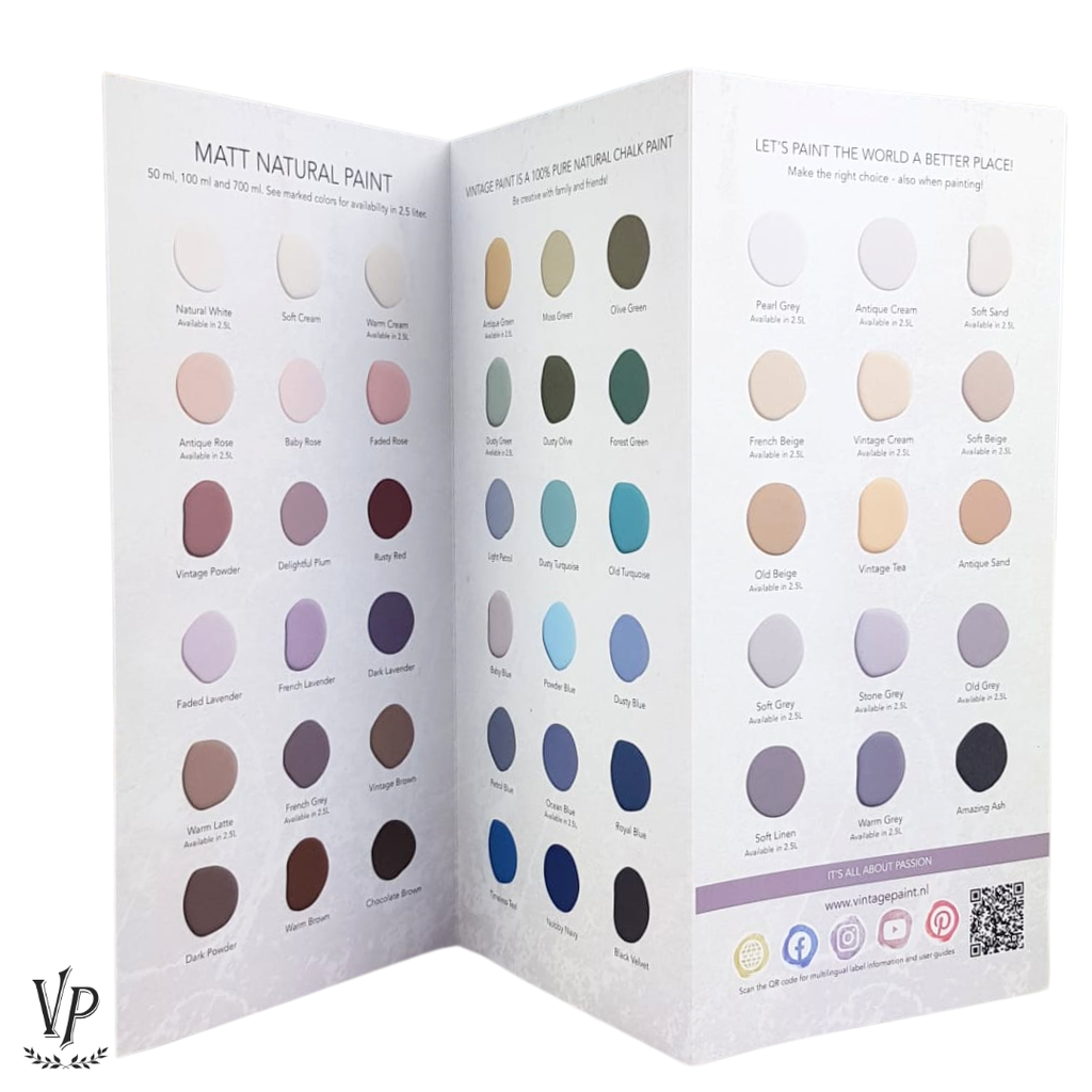 Vzorkovník Vintage Paint 69 odtieňov tlačený/maľovaný – Obrázok 4