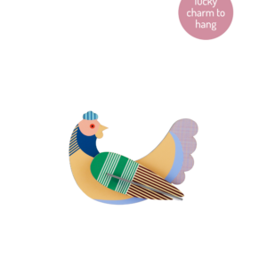 Kuriatko pre štastie - Lucky Charm - Farebné kartónové dekorácie