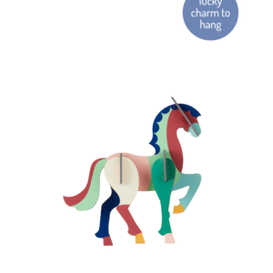 Koník pre štastie - Lucky Charm - Farebné kartónové dekorácie