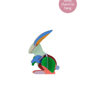 Zajačik pre štastie - Lucky Charm - Farebné kartónové dekorácie
