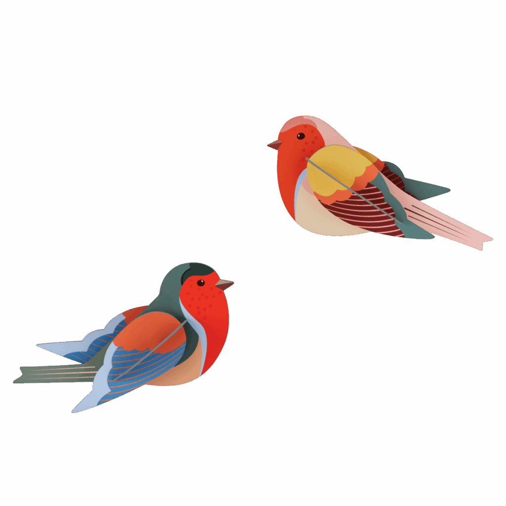 Červienky - Robins - Farebné nástenné dekorácie