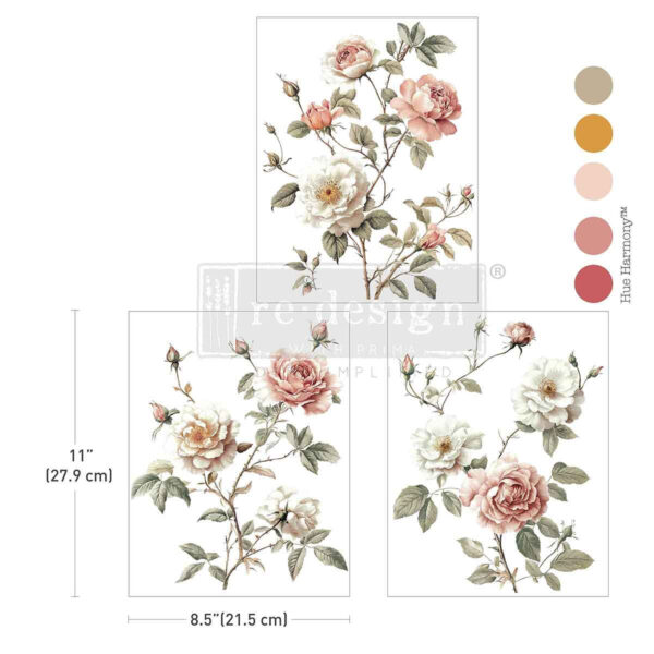 Transfer na nábytok Creamy Blush Blooms od Redesign by Prima