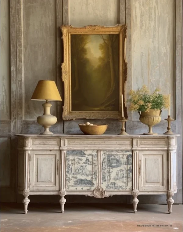 Papier na dekupáž Re-design Kaćha A1 Toile de Jouy – Obrázok 2