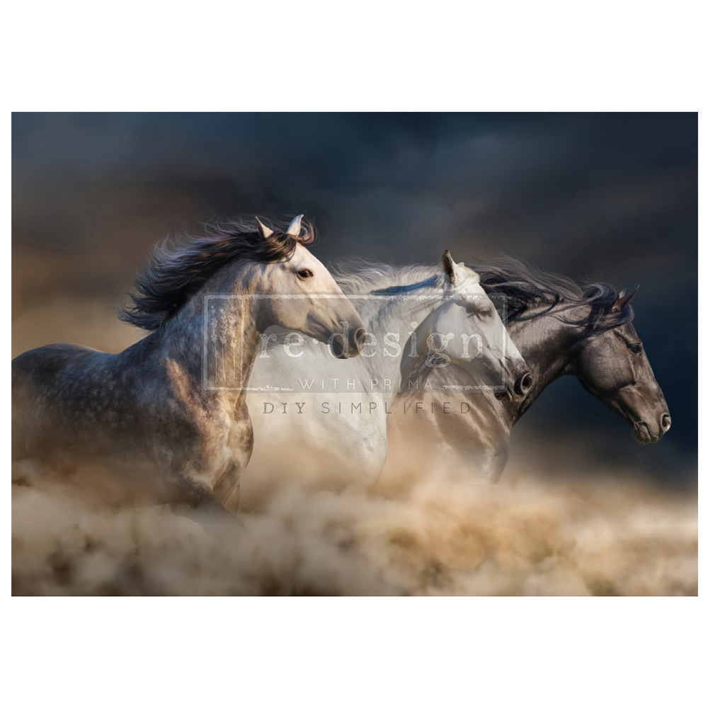 dekupážový papier kone